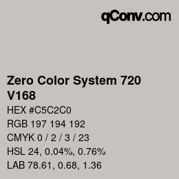 Color code: Zero Color System 720 - V168 | qconv.com