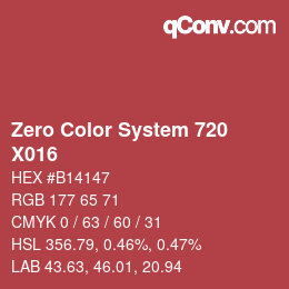 Code couleur: Zero Color System 720 - X016 | qconv.com