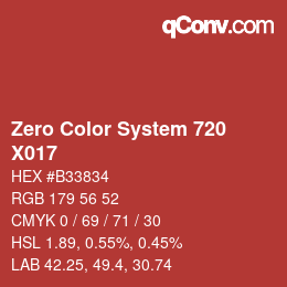 Color code: Zero Color System 720 - X017 | qconv.com