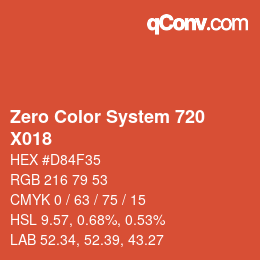 Farbcode: Zero Color System 720 - X018 | qconv.com