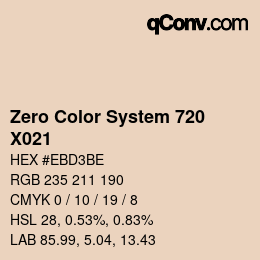 カラーコード: Zero Color System 720 - X021 | qconv.com