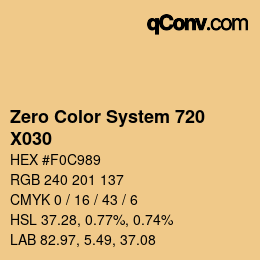 Código de color: Zero Color System 720 - X030 | qconv.com