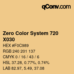 Code couleur: Zero Color System 720 - X030 | qconv.com