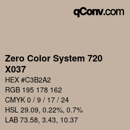 Code couleur: Zero Color System 720 - X037 | qconv.com
