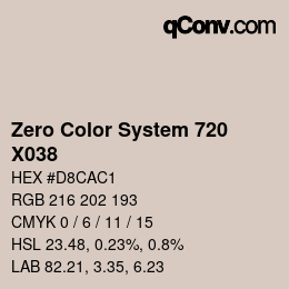 Color code: Zero Color System 720 - X038 | qconv.com