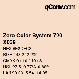 Color code: Zero Color System 720 - X039 | qconv.com