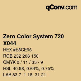 Farbcode: Zero Color System 720 - X044 | qconv.com