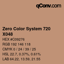 Farbcode: Zero Color System 720 - X048 | qconv.com