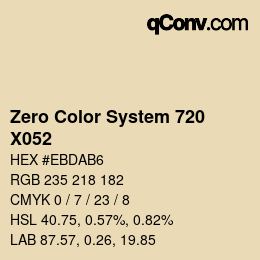 カラーコード: Zero Color System 720 - X052 | qconv.com