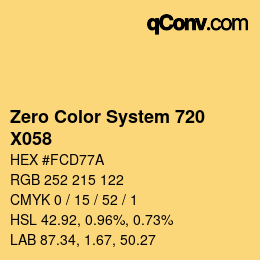 Color code: Zero Color System 720 - X058 | qconv.com