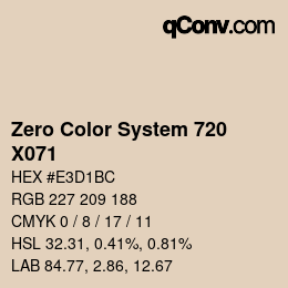 Color code: Zero Color System 720 - X071 | qconv.com