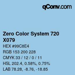 Code couleur: Zero Color System 720 - X079 | qconv.com