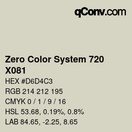 Color code: Zero Color System 720 - X081 | qconv.com