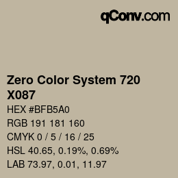 Color code: Zero Color System 720 - X087 | qconv.com