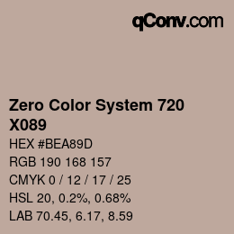 Code couleur: Zero Color System 720 - X089 | qconv.com