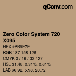 カラーコード: Zero Color System 720 - X095 | qconv.com