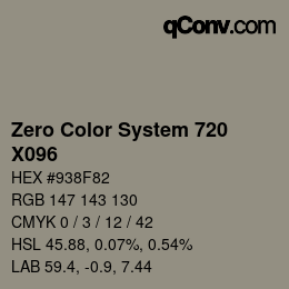 Color code: Zero Color System 720 - X096 | qconv.com