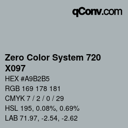 Code couleur: Zero Color System 720 - X097 | qconv.com