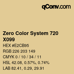 カラーコード: Zero Color System 720 - X099 | qconv.com