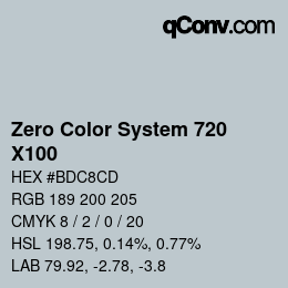 Farbcode: Zero Color System 720 - X100 | qconv.com
