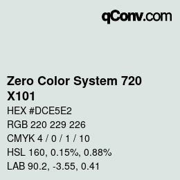 Código de color: Zero Color System 720 - X101 | qconv.com