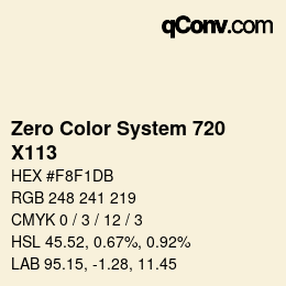 Código de color: Zero Color System 720 - X113 | qconv.com