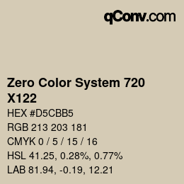 カラーコード: Zero Color System 720 - X122 | qconv.com