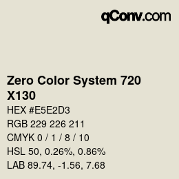 Farbcode: Zero Color System 720 - X130 | qconv.com