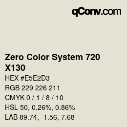 Color code: Zero Color System 720 - X130 | qconv.com