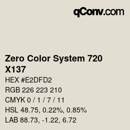 Código de color: Zero Color System 720 - X137 | qconv.com