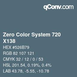 Farbcode: Zero Color System 720 - X138 | qconv.com