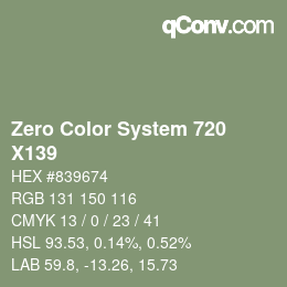 Código de color: Zero Color System 720 - X139 | qconv.com