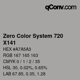 Color code: Zero Color System 720 - X141 | qconv.com