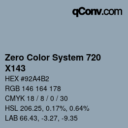 Farbcode: Zero Color System 720 - X143 | qconv.com