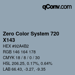 Código de color: Zero Color System 720 - X143 | qconv.com
