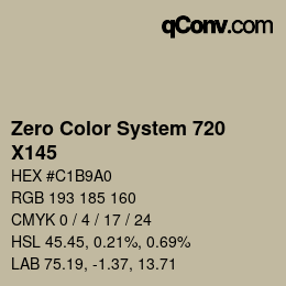 Color code: Zero Color System 720 - X145 | qconv.com