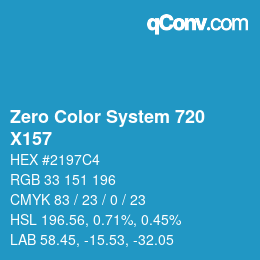 カラーコード: Zero Color System 720 - X157 | qconv.com