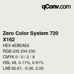 Farbcode: Zero Color System 720 - X162 | qconv.com