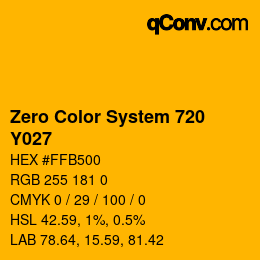 カラーコード: Zero Color System 720 - Y027 | qconv.com