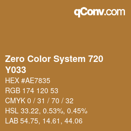 カラーコード: Zero Color System 720 - Y033 | qconv.com