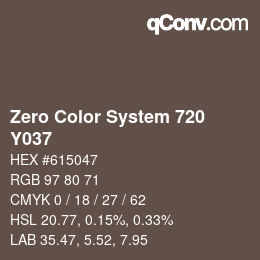 Color code: Zero Color System 720 - Y037 | qconv.com