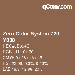 Código de color: Zero Color System 720 - Y038 | qconv.com
