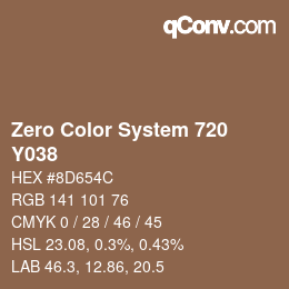 カラーコード: Zero Color System 720 - Y038 | qconv.com