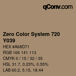 カラーコード: Zero Color System 720 - Y039 | qconv.com