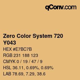 Código de color: Zero Color System 720 - Y043 | qconv.com