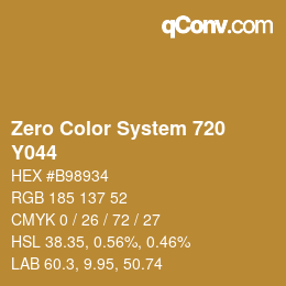 カラーコード: Zero Color System 720 - Y044 | qconv.com