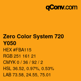 Color code: Zero Color System 720 - Y050 | qconv.com