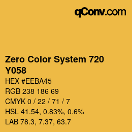 カラーコード: Zero Color System 720 - Y058 | qconv.com