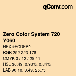 Color code: Zero Color System 720 - Y060 | qconv.com