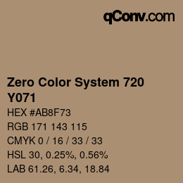 Farbcode: Zero Color System 720 - Y071 | qconv.com